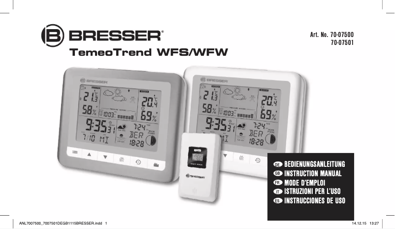 Imagen de la primera página del manual del dispositivo TemeoTrend WFS
