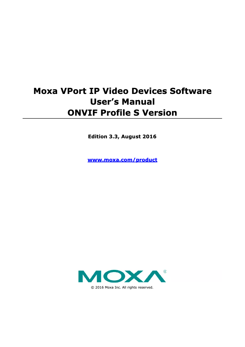 Página 1 del manual Manual de usuario Moxa VPORT P06-1MP-M12-CAM80