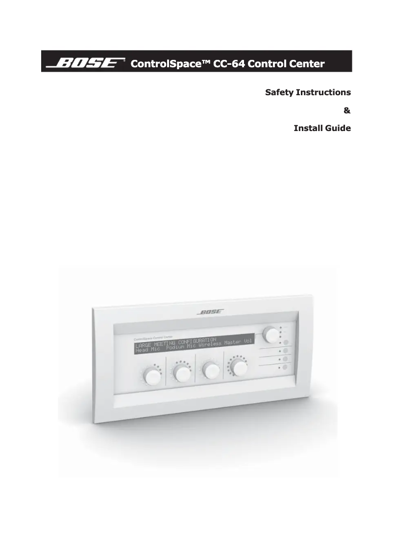 Imagen de la primera página del manual del dispositivo ControlSpace CC-64