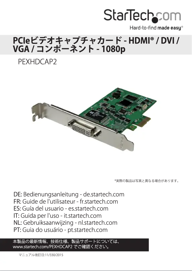 Imagen de la primera página del manual del dispositivo PEXHDCAP2