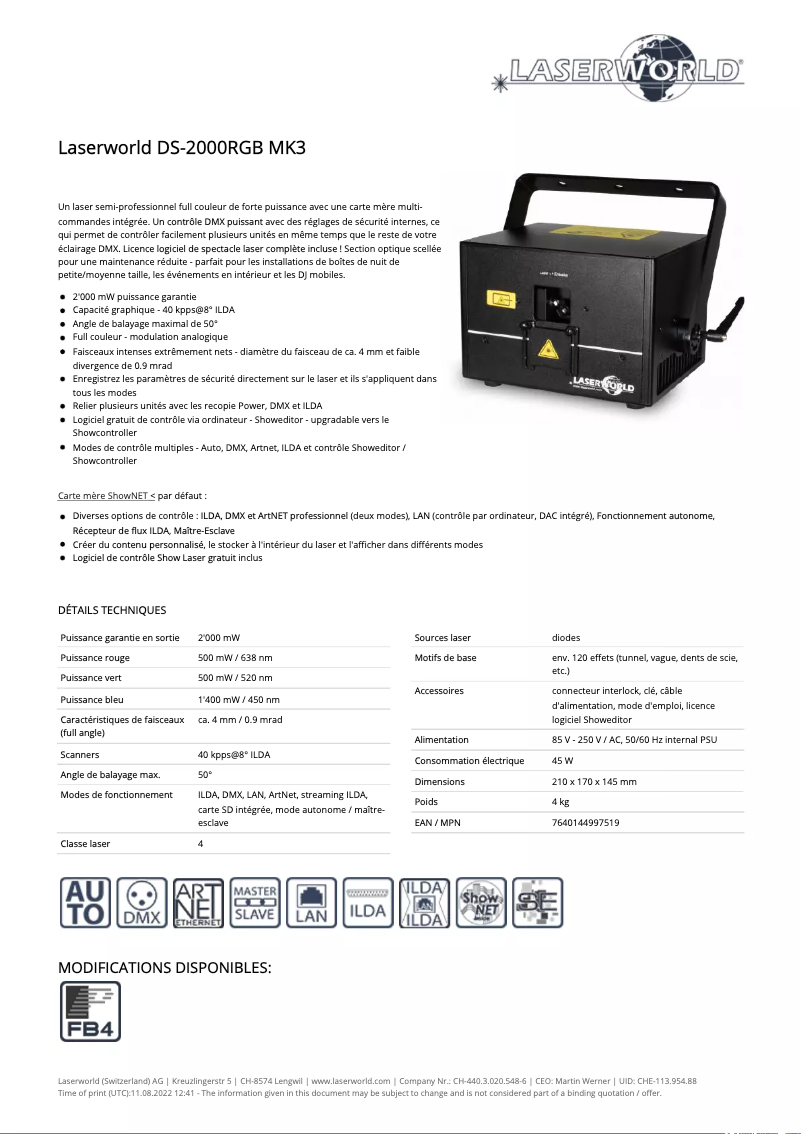 Imagen de la primera página del manual del dispositivo DS-2000RGB MK3