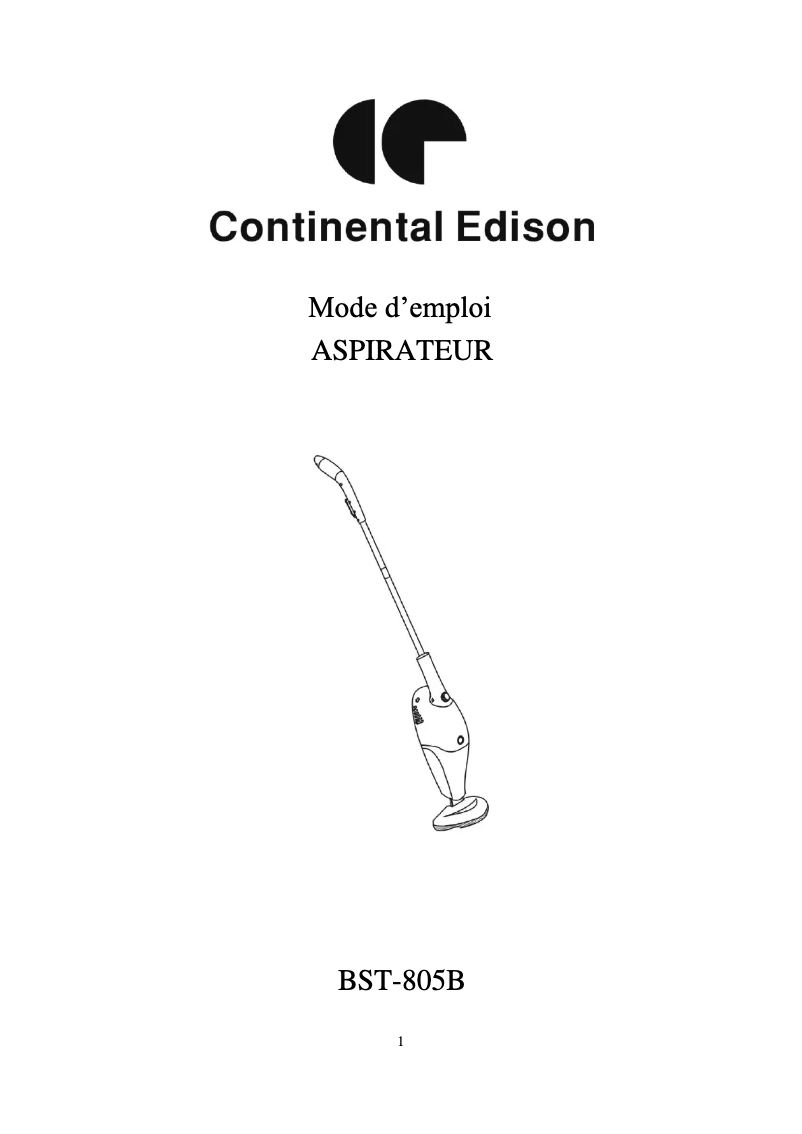Página 1 del manual Manual de usuario Continental Edison BST-805G