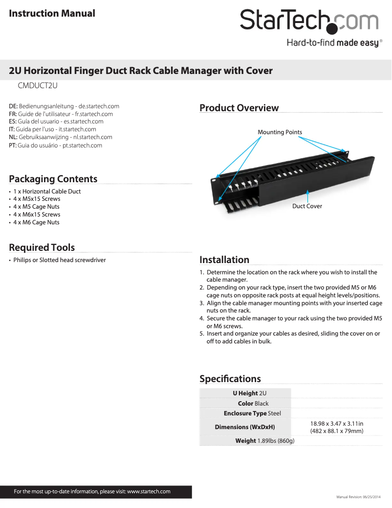 Imagen de la primera página del manual del dispositivo CMDUCT2U