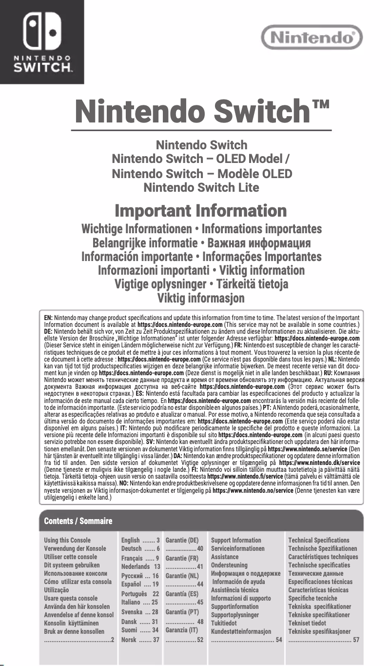 Página 1 del manual Manual de usuario Nintendo Switch OLED