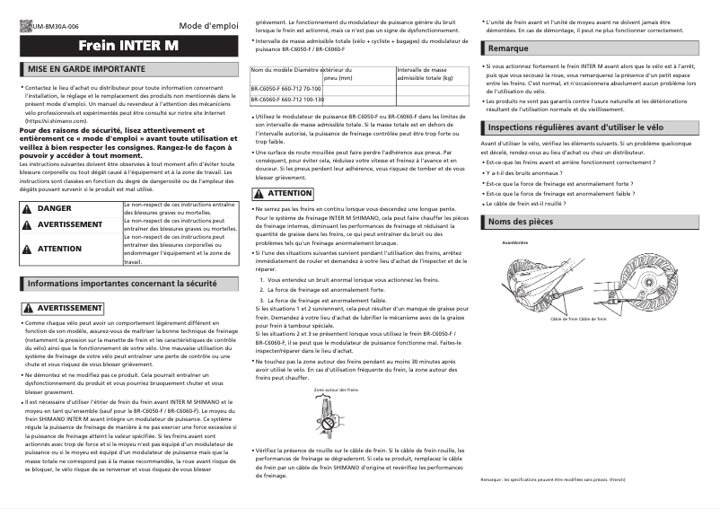 Página 1 del manual Manual de usuario Shimano Nexus BR-C6050-F