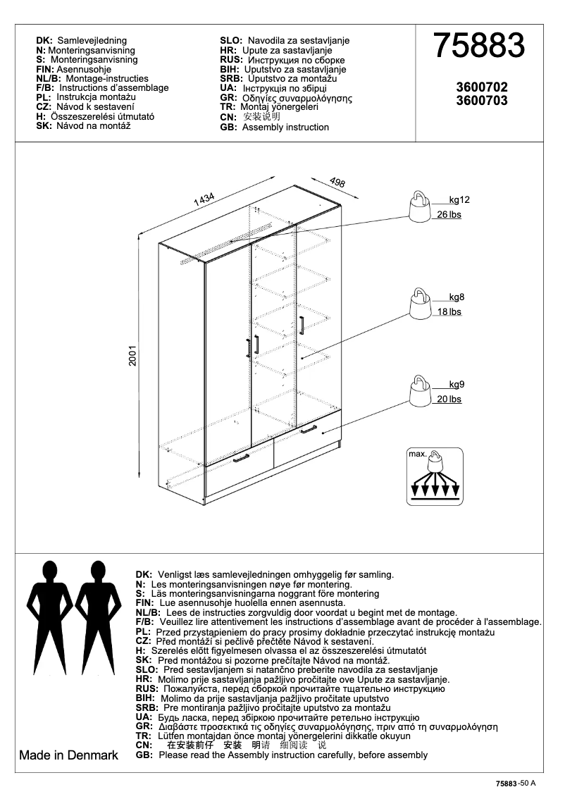 Imagen de la primera página del manual del dispositivo Ejby (144x200x50)