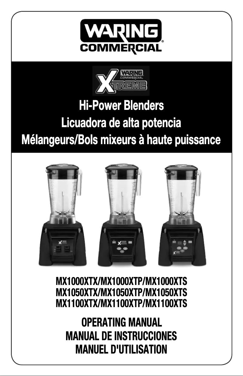 Imagen de la primera página del manual del dispositivo MX1000XTS