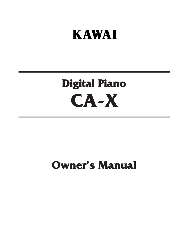Página 1 del manual Manual de usuario Kawai CA-X