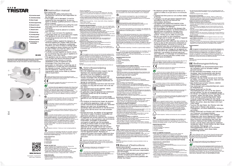 Imagen de la primera página del manual del dispositivo EM-2098