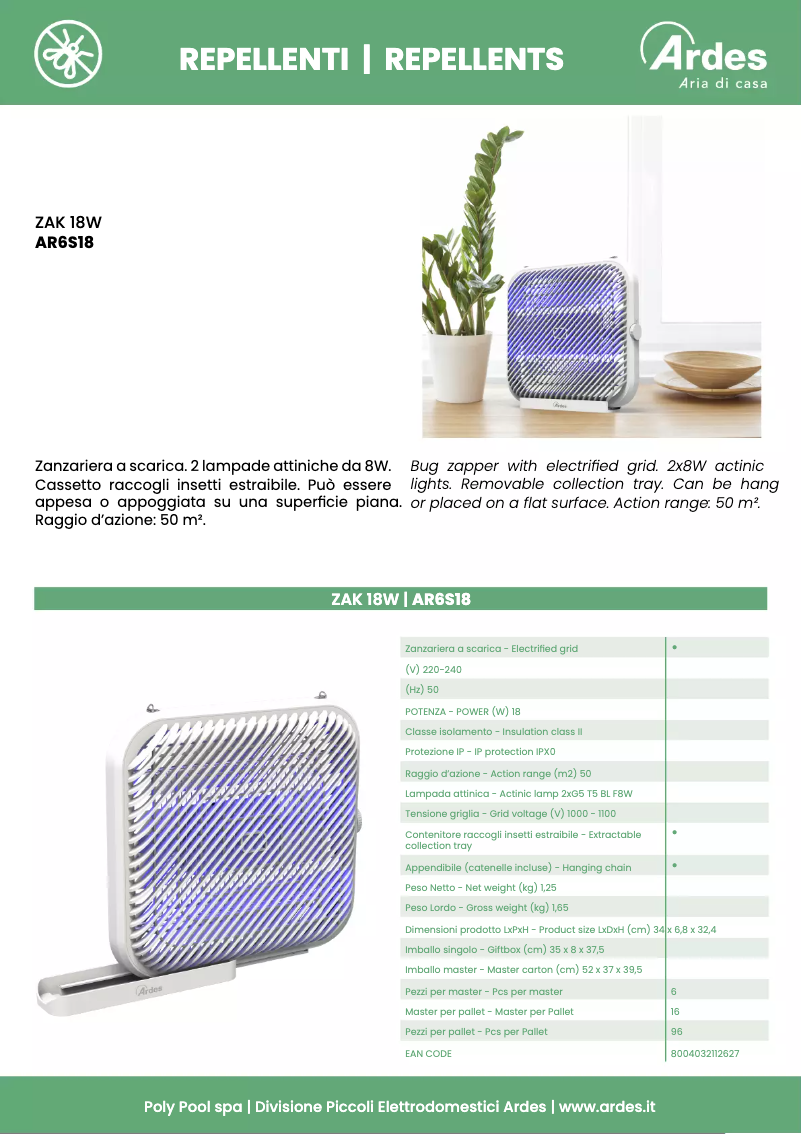 Página 1 del manual Ficha técnica Ardes AR6S18