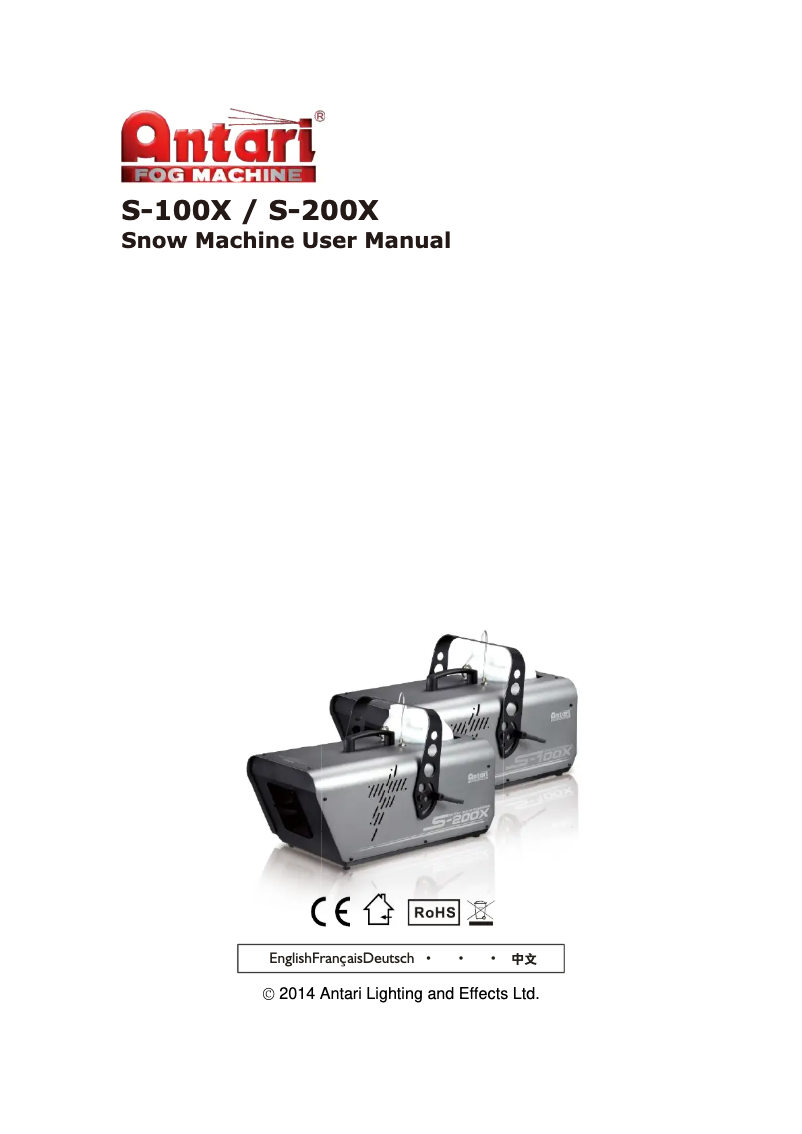 Página 1 del manual Manual de usuario Antari S-200X