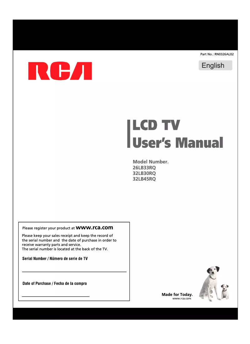 Página 1 del manual Manual de usuario RCA 32LB45RQ