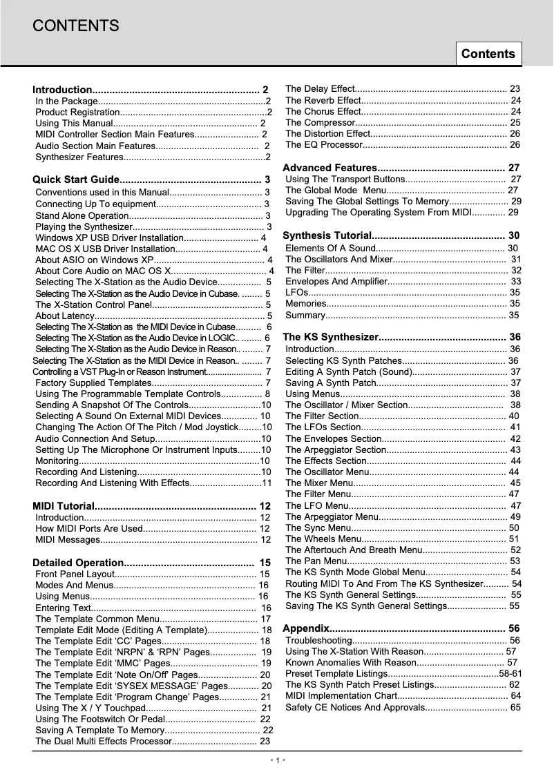 Imagen de la primera página del manual del dispositivo X-Station 49