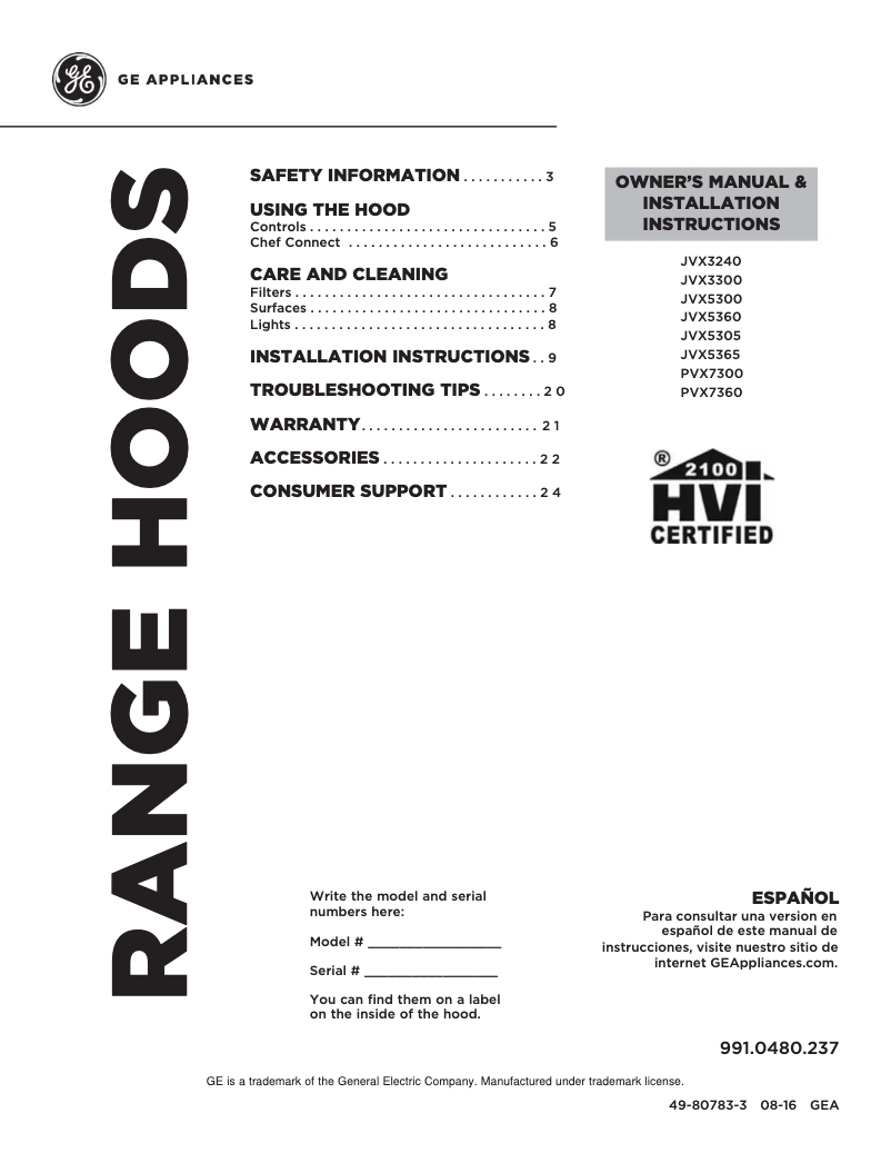 Imagen de la primera página del manual del dispositivo JVX3300DJBB