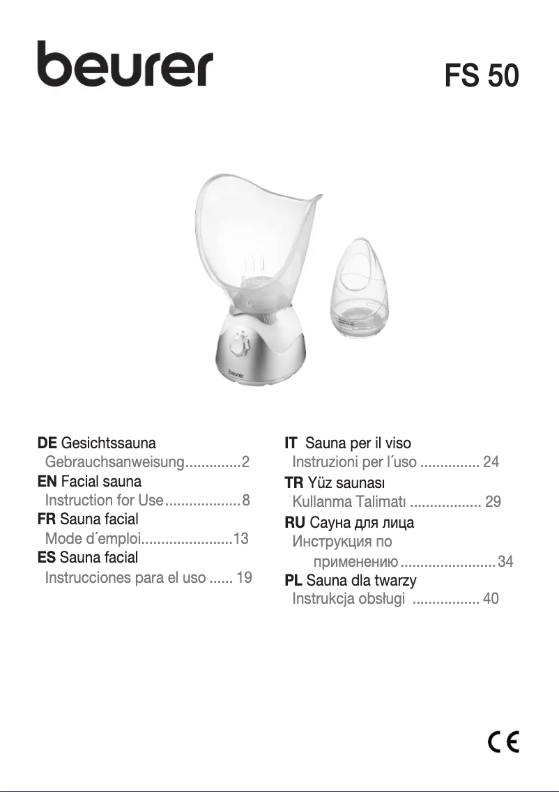 Imagen de la primera página del manual del dispositivo FS 50