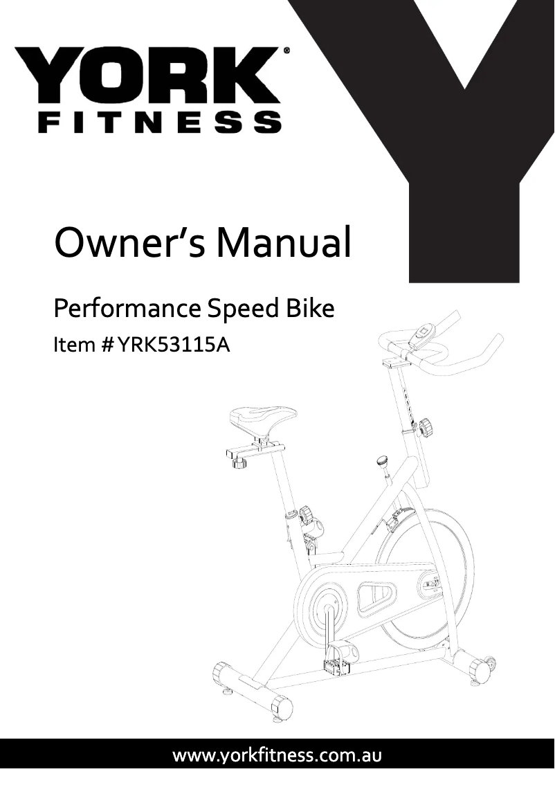 Imagen de la primera página del manual del dispositivo Performance Speed Bike