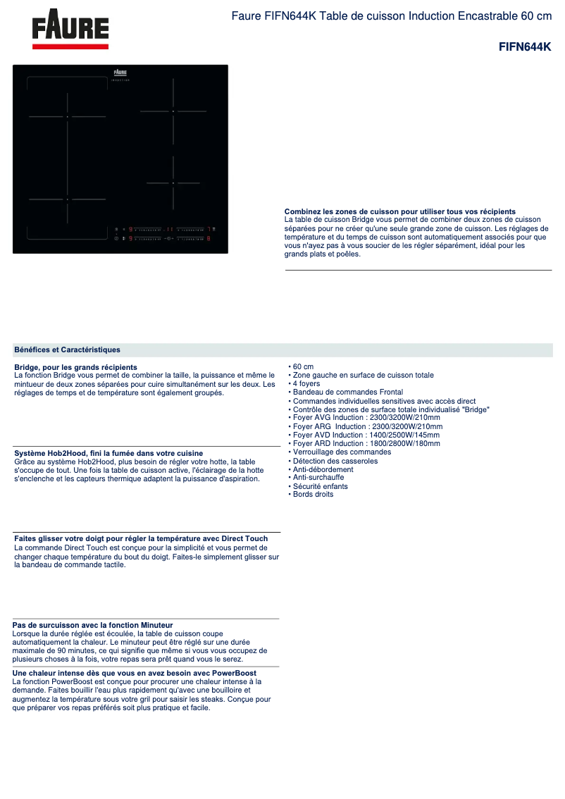 Página nº 1 - Ficha técnica Faure FIFN644K