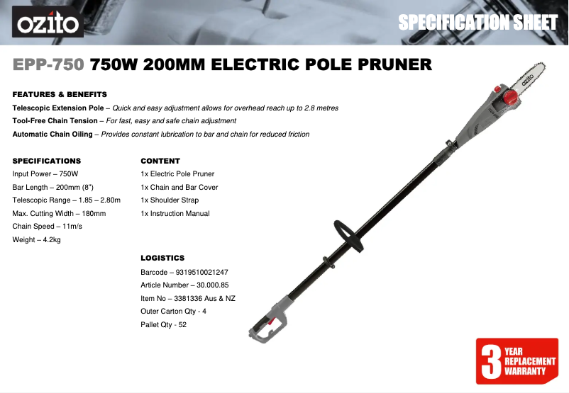 Imagen de la primera página del manual del dispositivo EPP-750