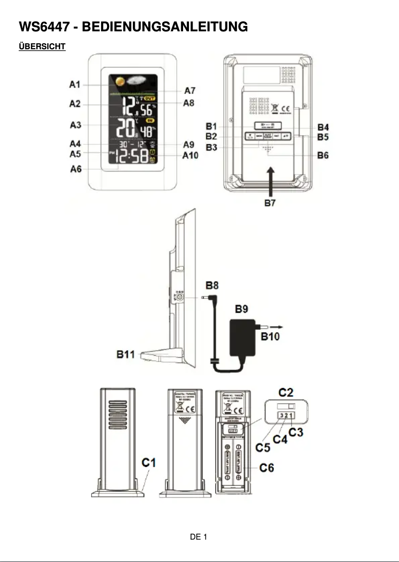 Página 1 del manual Manual de usuario Techno Line WS 6447