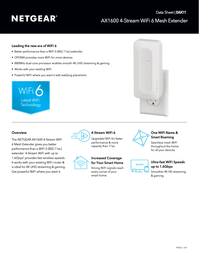 Página nº 1 - Ficha técnica Netgear EAX11v2