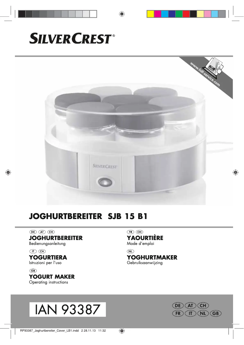 Imagen de la primera página del manual del dispositivo SJB 15 B1