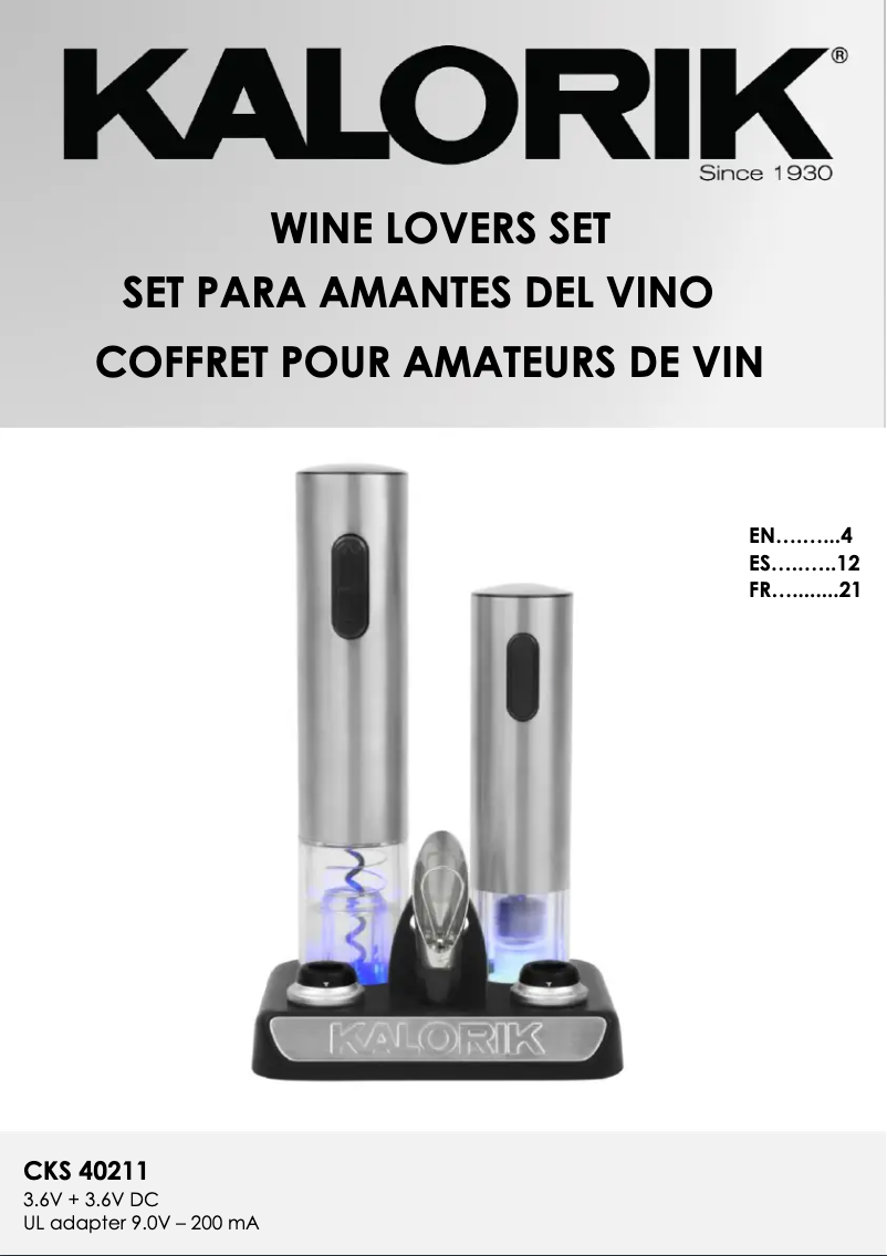 Imagen de la primera página del manual del dispositivo CKS 40211