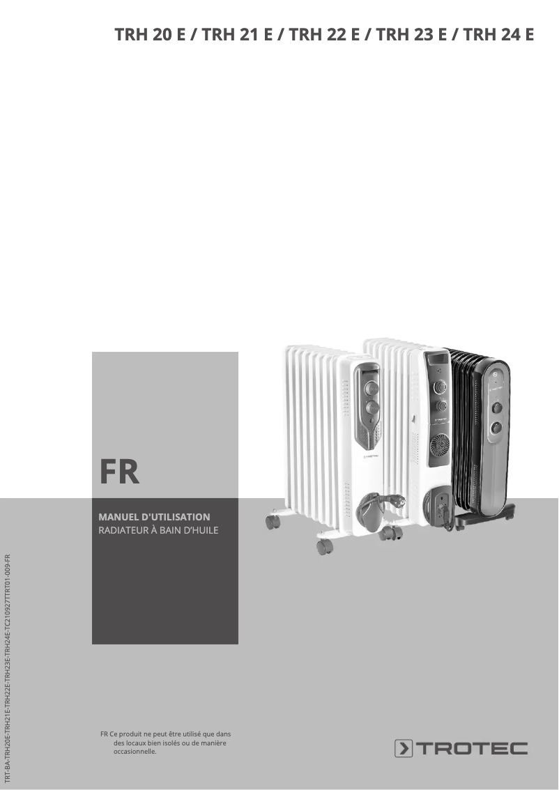 Imagen de la primera página del manual del dispositivo TRH 23 E