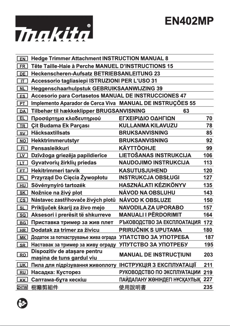 Página 1 del manual Manual de usuario Makita EN402MP