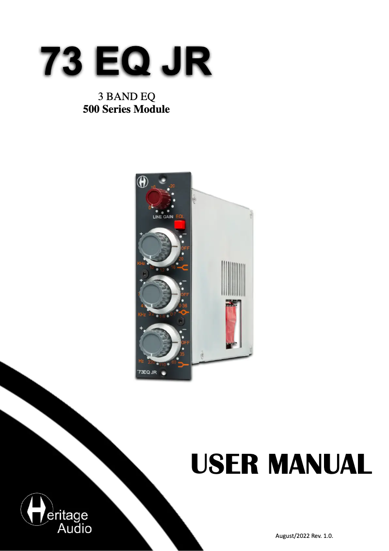 Página nº 1 - Manual de usuario Heritage Audio 73 EQ JR