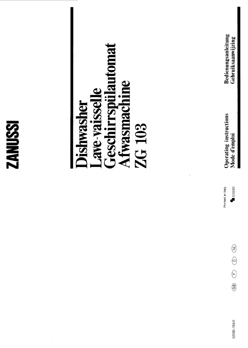 Página 1 del manual Manual de usuario Zanussi-Electrolux ZG 103