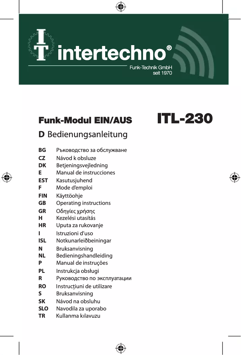 Imagen de la primera página del manual del dispositivo ITL-230