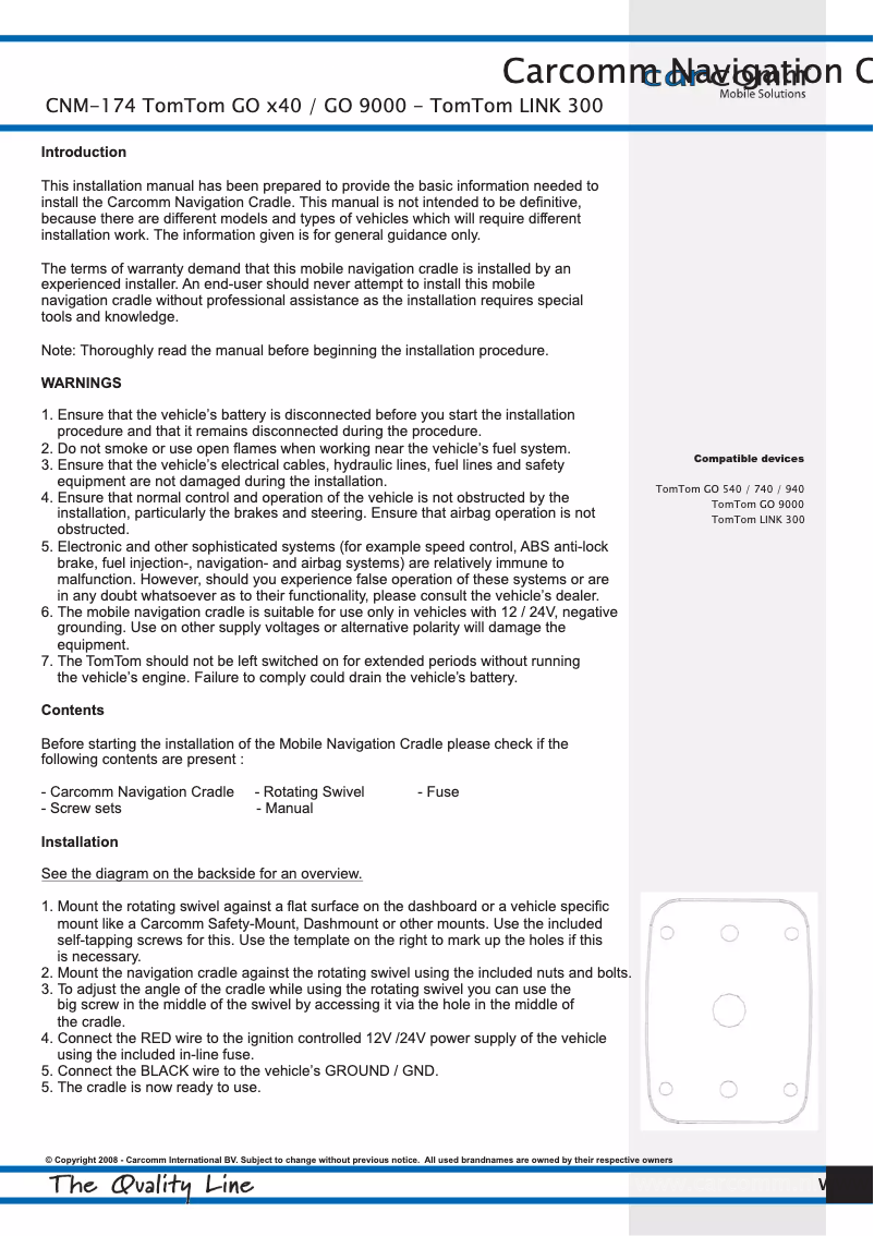 Página 1 del manual Manual de usuario Carcomm 42000174