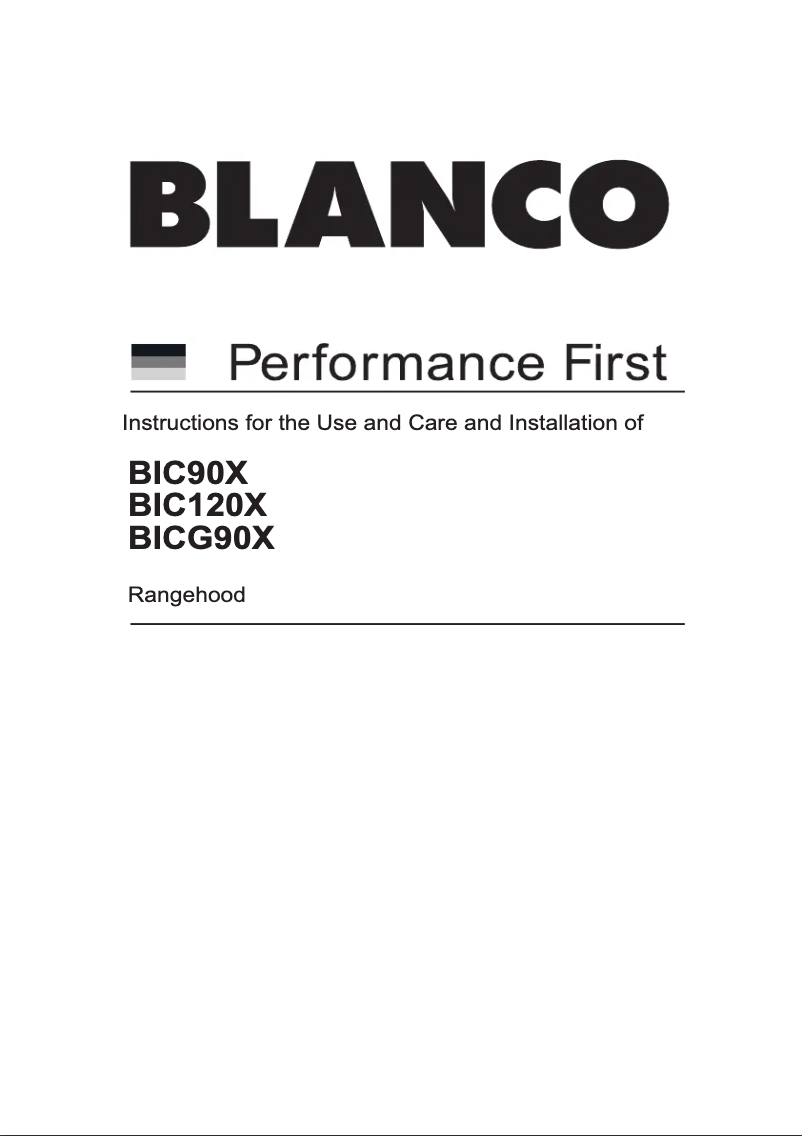 Página 1 del manual Guía de instalación BLANCO BIC120X