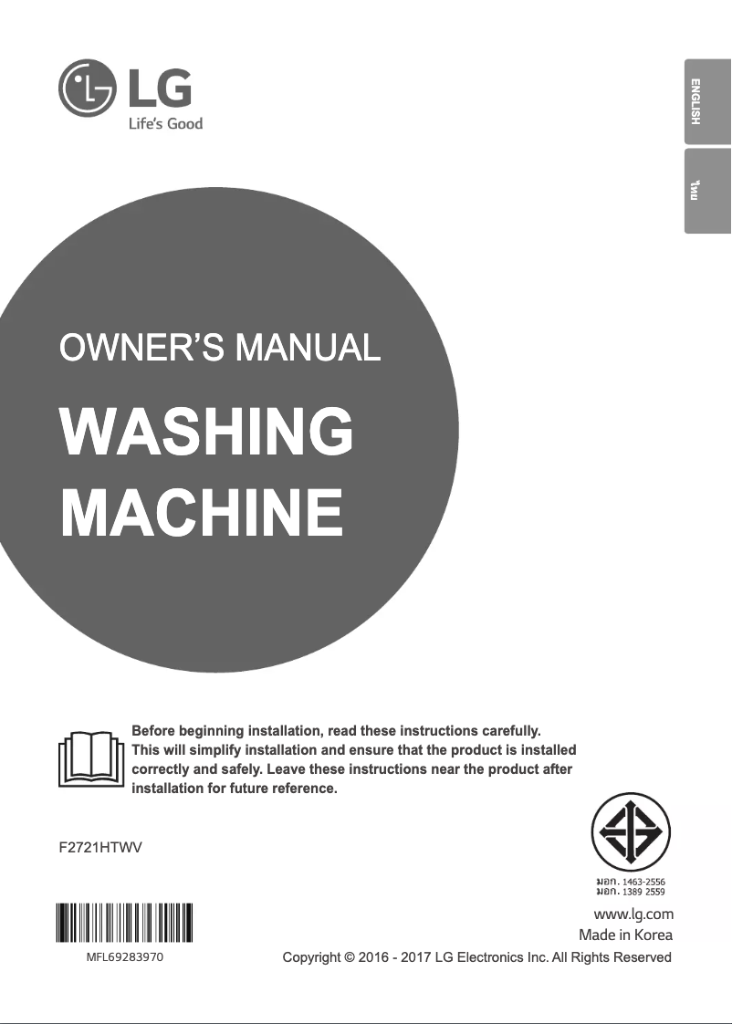 Página nº 1 - Manual de usuario LG F2721HTWV