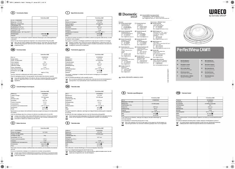 Página 1 del manual Manual de usuario Waeco PerfectView CAM11