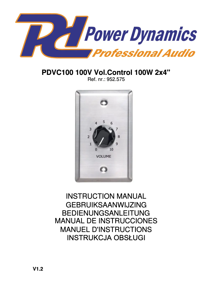 Página 1 del manual Manual de usuario Power Dynamics PDVC100