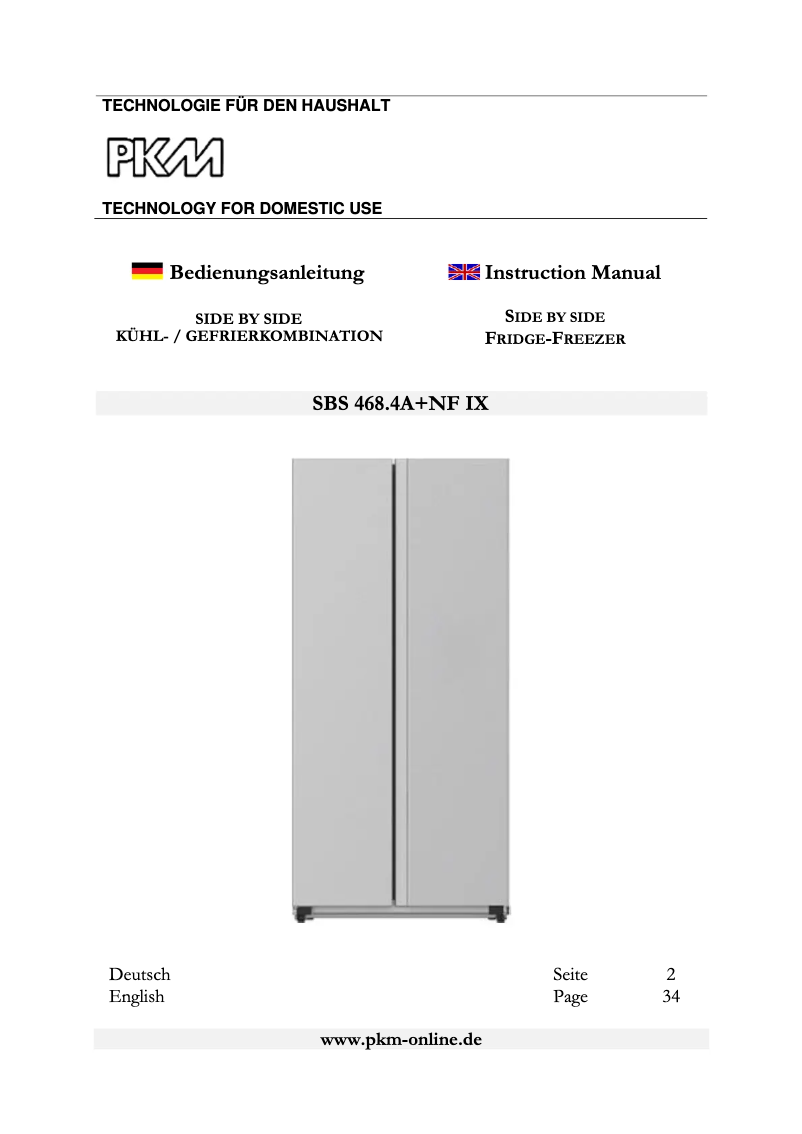 Imagen de la primera página del manual del dispositivo SBS468.4A+NF IX