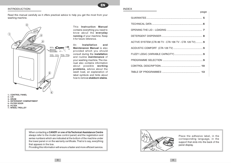 Imagen de la primera página del manual del dispositivo Activa CTA 126 TV