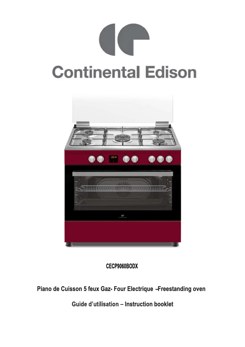 Página 1 del manual Manual de usuario Continental Edison CECP9060BODX