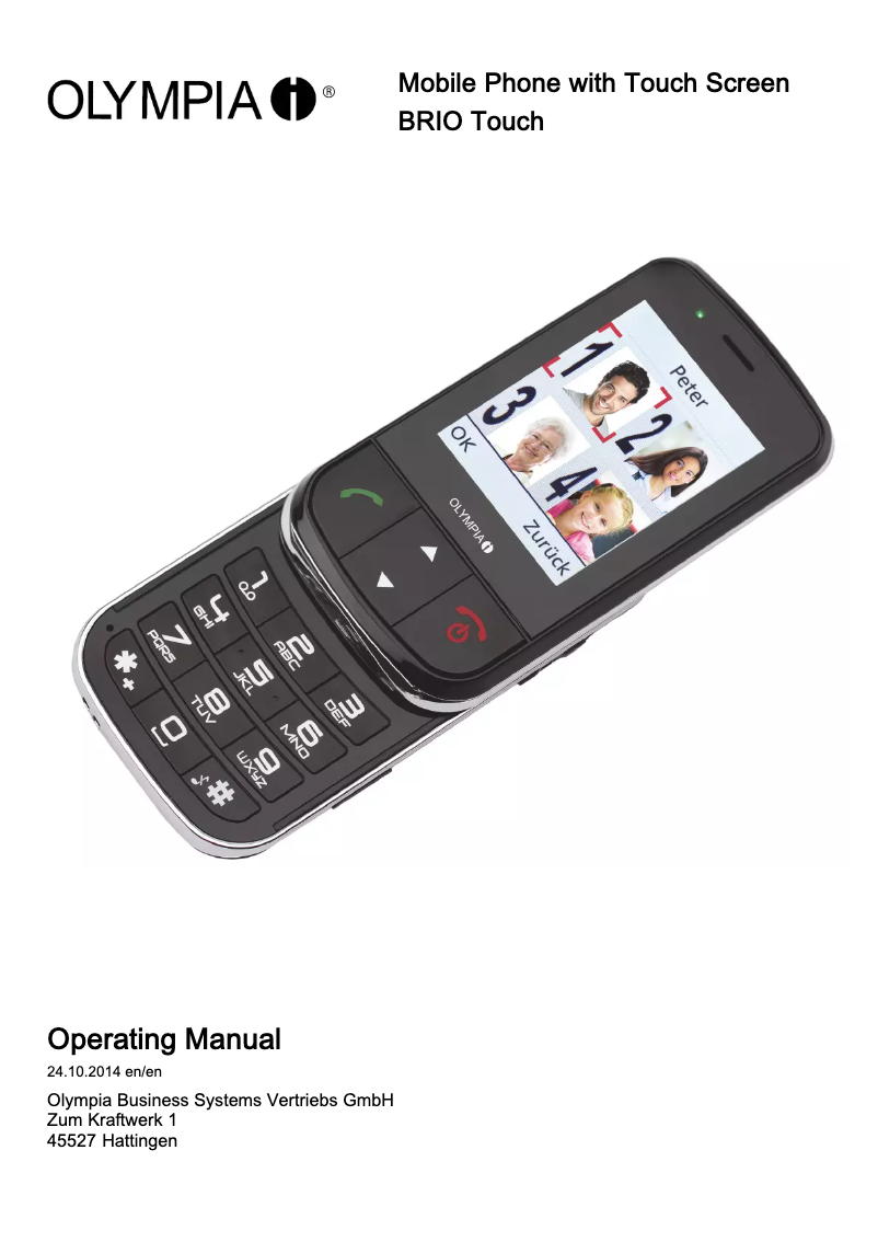 Imagen de la primera página del manual del dispositivo BRIO Touch