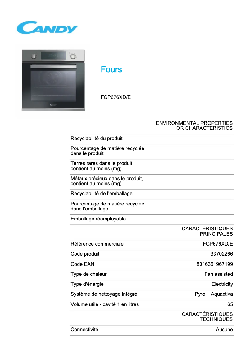 Imagen de la primera página del manual del dispositivo FCP676XD/E