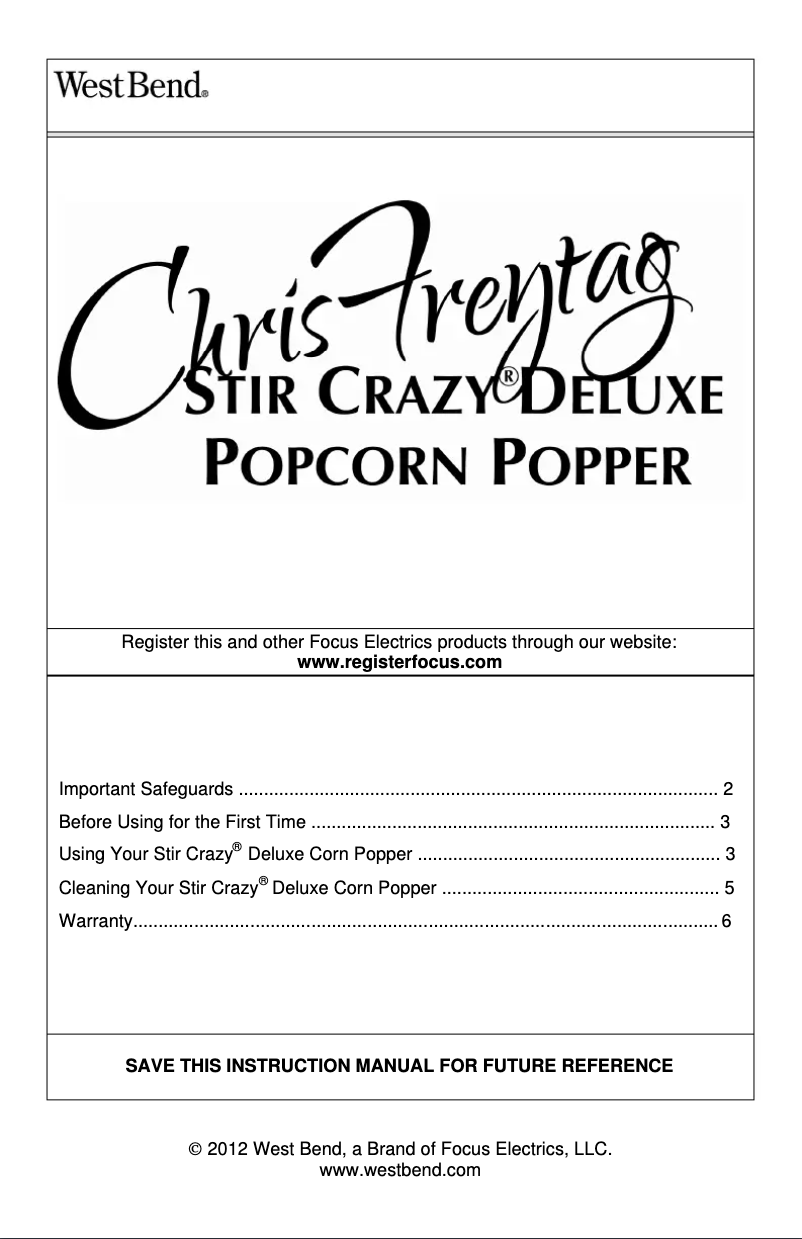 Imagen de la primera página del manual del dispositivo Stir Crazy Deluxe 82310CF