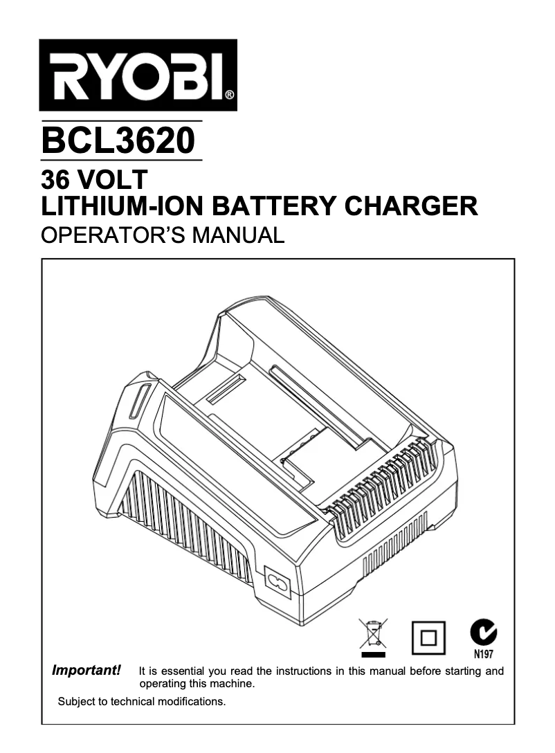 Imagen de la primera página del manual del dispositivo RBL3650J