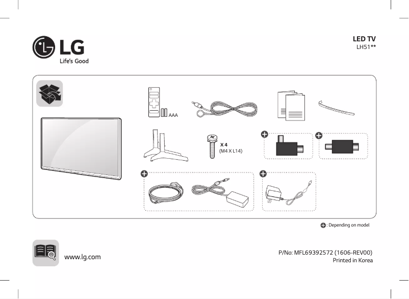 Imagen de la primera página del manual del dispositivo 32LH518A