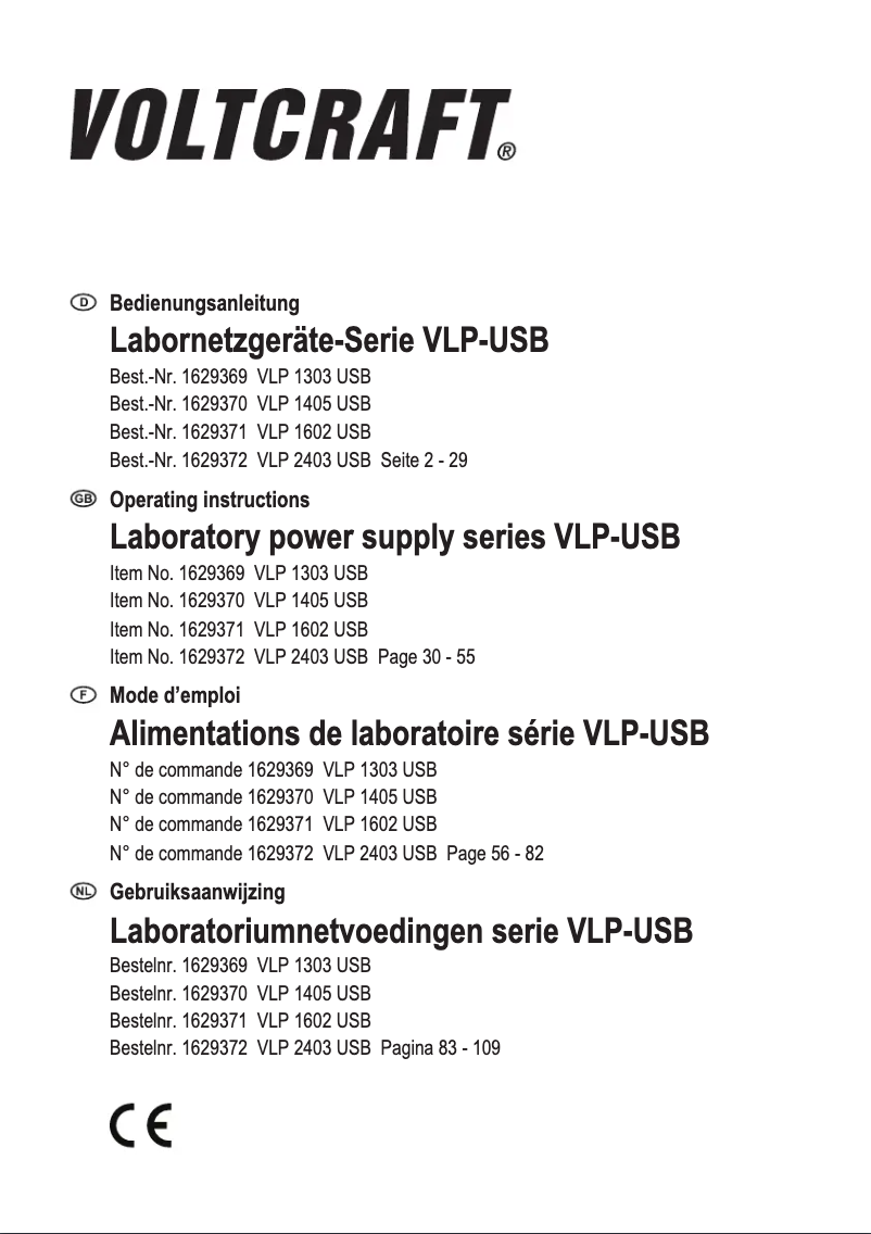 Imagen de la primera página del manual del dispositivo VLP-2403 USB