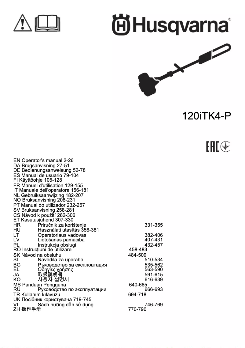 Página 1 del manual Manual de usuario Husqvarna K 770