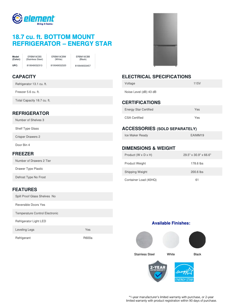 Imagen de la primera página del manual del dispositivo ERBM19CBB
