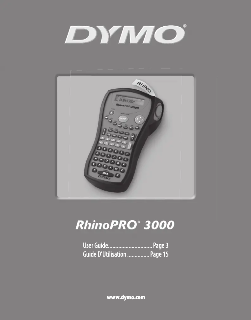 Imagen de la primera página del manual del dispositivo Rhino Pro 3000