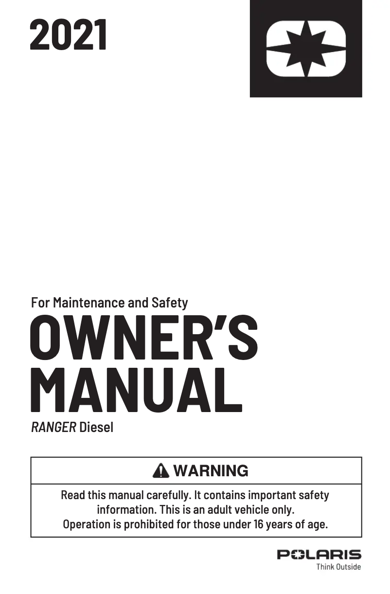 Página 1 del manual Manual de usuario Polaris Ranger Diesel EPS (2021)