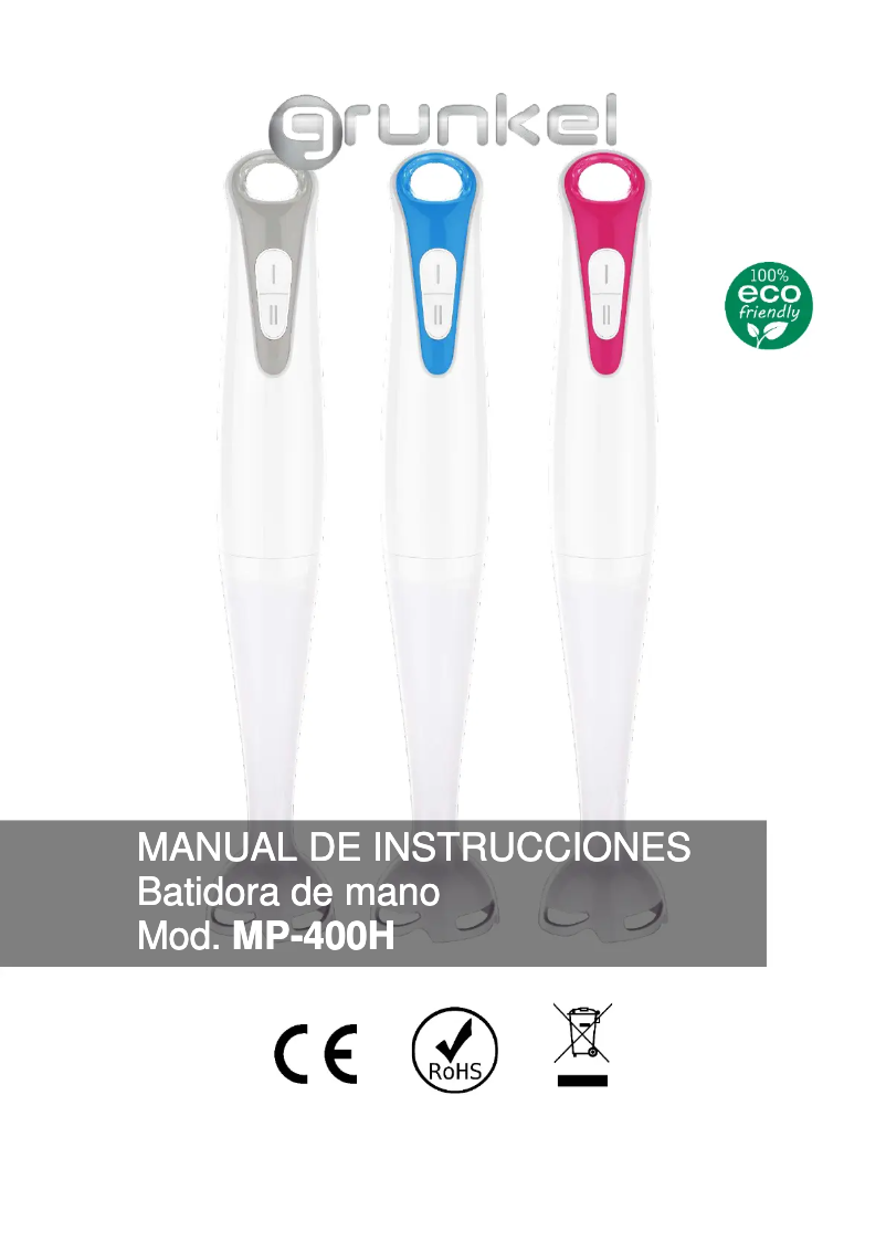 Página 1 del manual Manual de usuario Grunkel MP-400H
